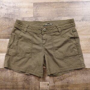 Prana Tess Shorts Women’s Size 2 Olive 5” Inseam Stretch Casual